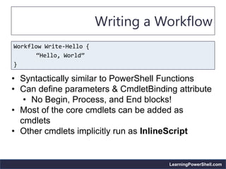 PowerShell 3.0 workflows | PPTX | Web Development | Internet