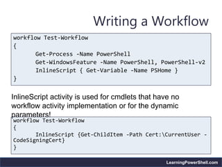PowerShell 3.0 workflows | PPTX | Web Development | Internet