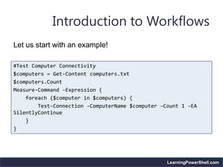 PowerShell 3.0 workflows | PPTX | Web Development | Internet