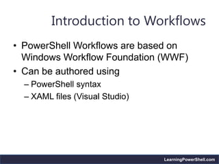 PowerShell 3.0 workflows | PPTX | Web Development | Internet