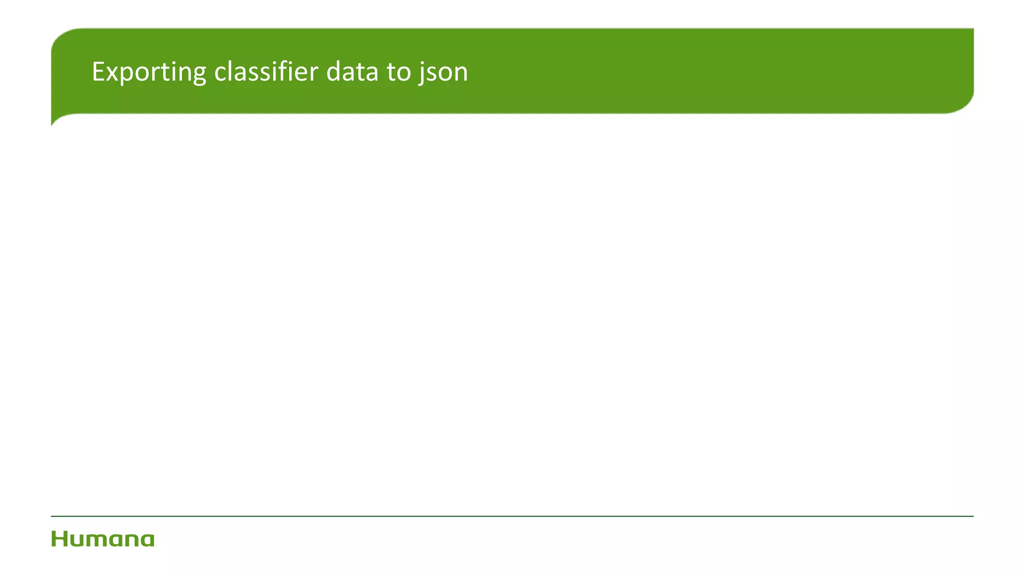 Exporting classifier data to json
 
