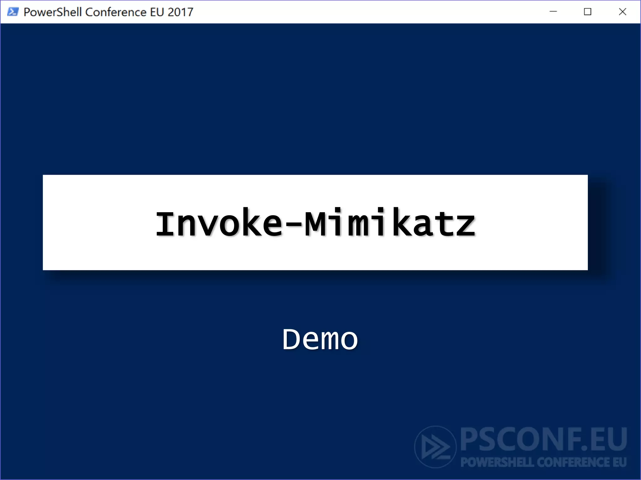 Invoke-Mimikatz
Demo
 