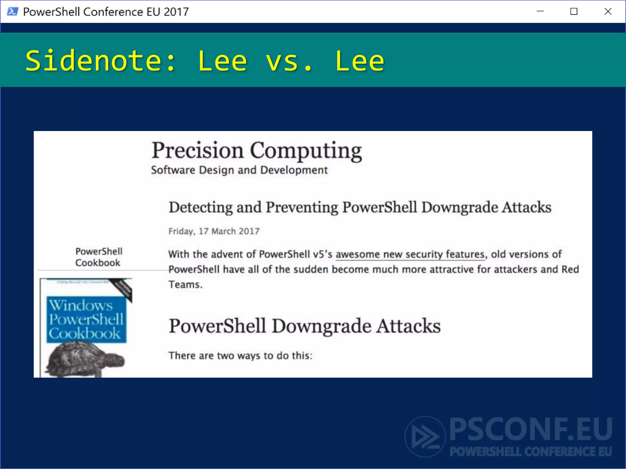 Sidenote: Lee vs. Lee
 