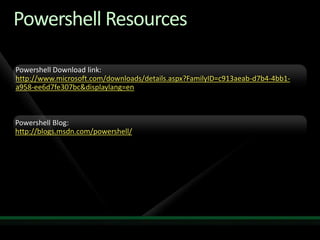Powershell Tech Ed2009