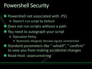 Powershell Tech Ed2009