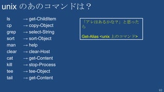 83
TIPS 繰り返し処理1
#ForEach-Object
Get-ADUser -Filter * | ForEach-Object {$_.name}
Get-ADUser -Filter * | ForEach-Object name
#foreach
$Users = Get-ADUser -Filter *
foreach ($user in $Users) { $user.name }
Active Directory ユーザー一覧から name プロパティをリストする
V3
 