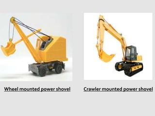 Wheel mounted power shovel Crawler mounted power shovel
 