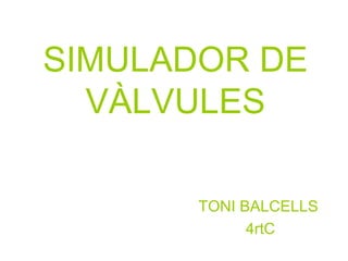 SIMULADOR DE VÀLVULES TONI BALCELLS  4rtC 
