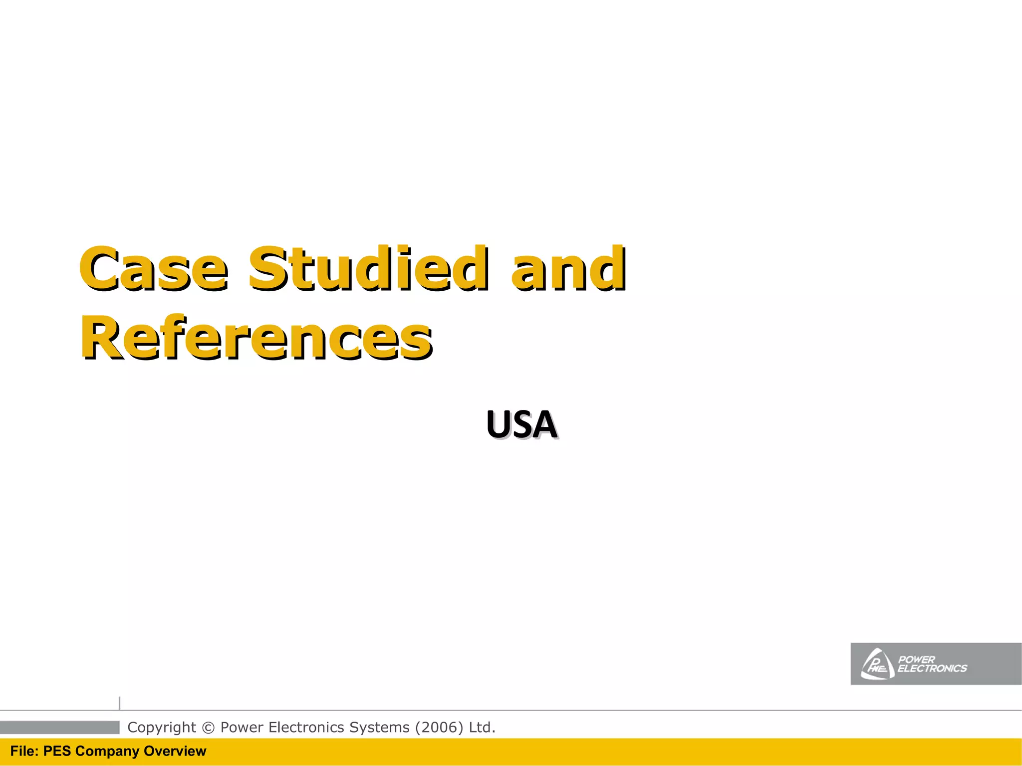 Case Studied and References USA 