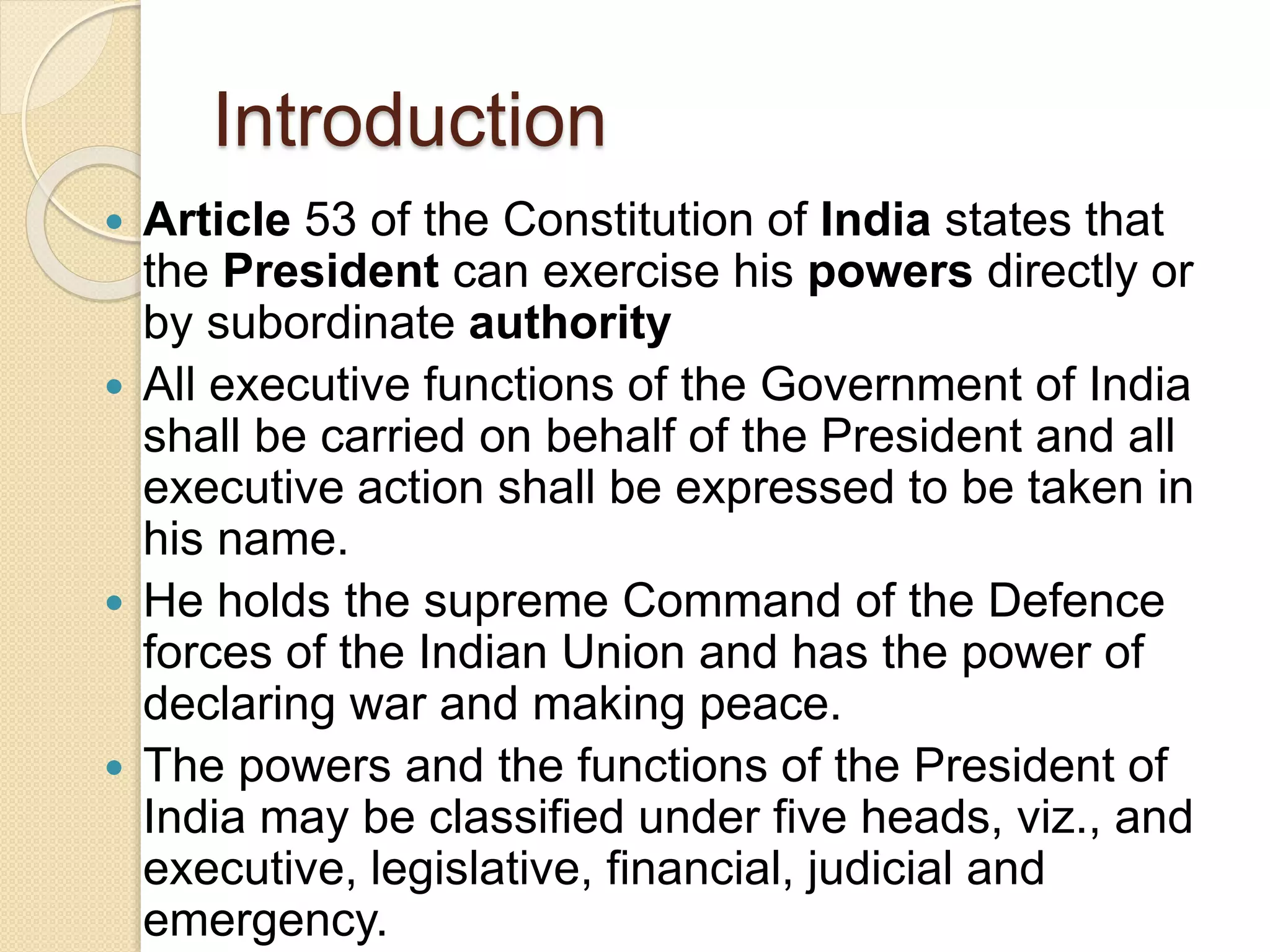 President Article Powers of president | PPTX