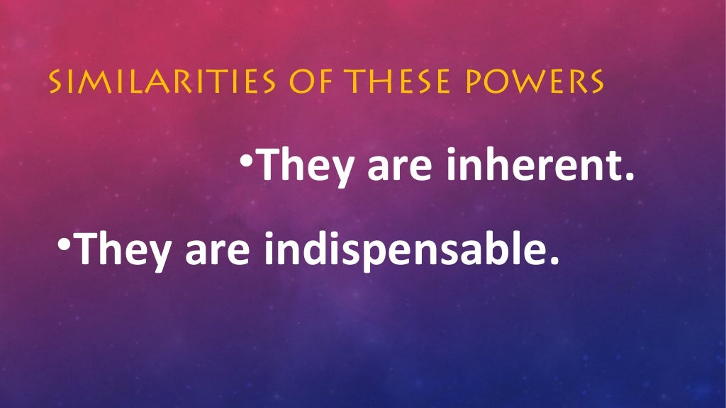 Inherent Powers Of The State