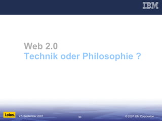 Web 2.0 Technik oder Philosophie ? 