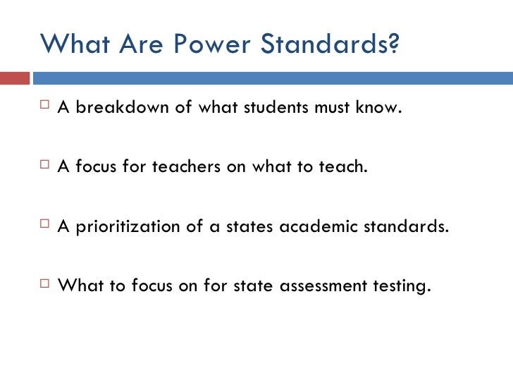 Power Standards In Education