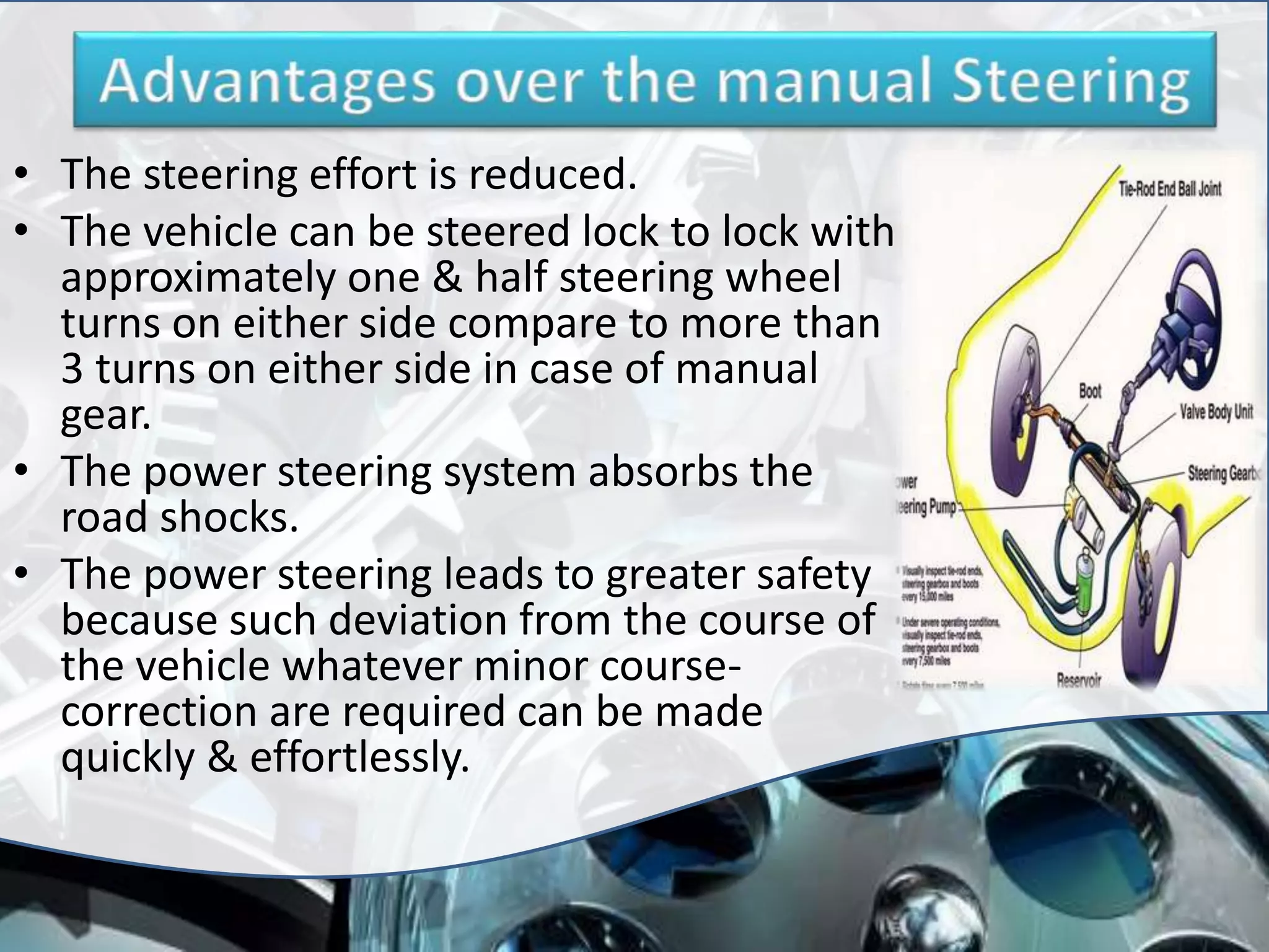 Mechanical Engineering Projects (power steering system ) | PPTX
