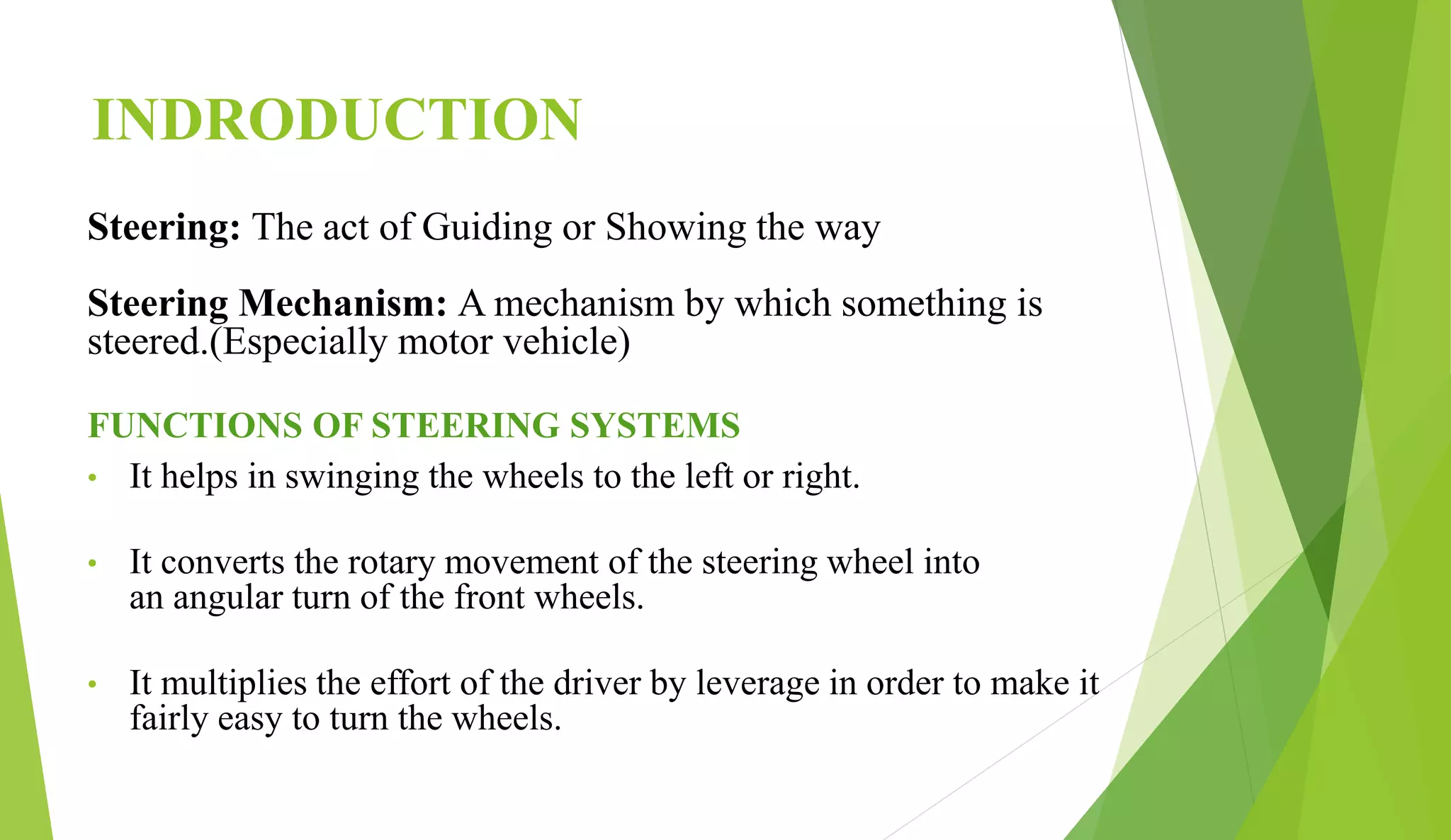 Hydraulic Power steering system PPT
