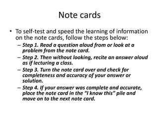 Power studying and note cards (2) | PPTX