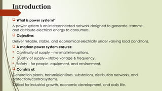 Overview of Power System Structure and Transmission Lines | PPTX