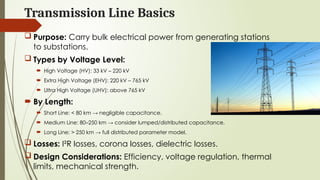 Overview of Power System Structure and Transmission Lines | PPTX