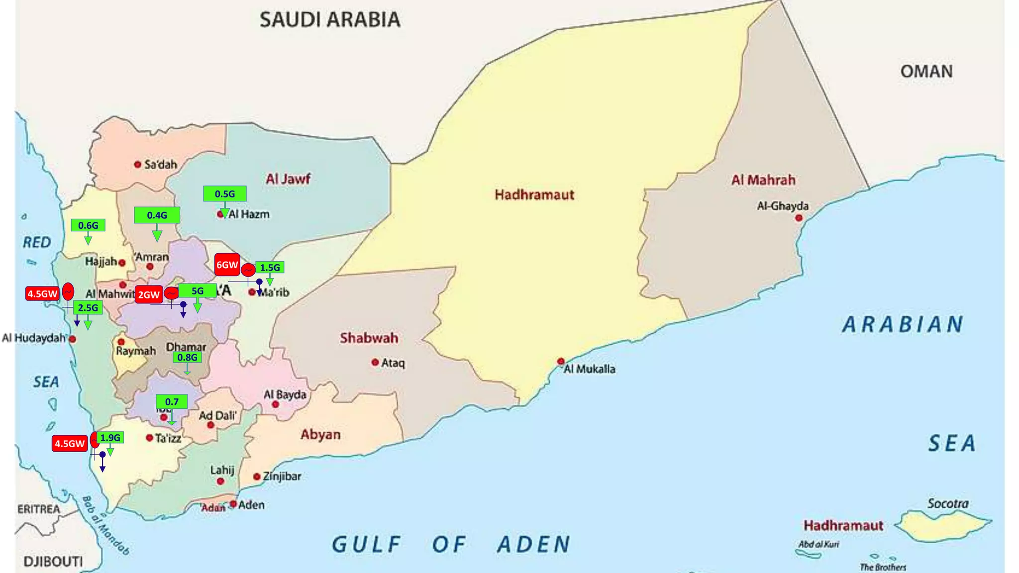 6GW
4.5GW 2GW
0.5G
0.6G
4.5GW
0.7
1.9G
2.5G
1.5G
5G
0.4G
0.8G
 