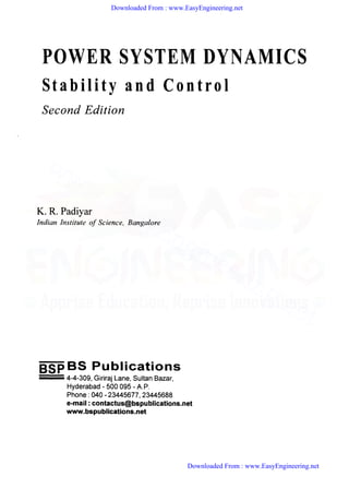 Power System Dynamics Stability and control By K R Padiyar - By ...