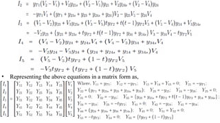 • Representing the above equations in a matrix form as,
 