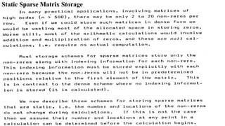 Static Sparse Matrix Storage
 