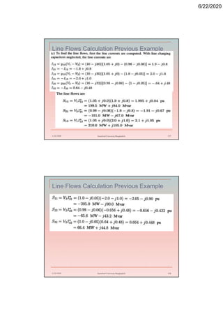 6/22/2020
Line Flows Calculation Previous Example
6/22/2020 Stamford University Bangladesh 137
Line Flows Calculation Previous Example
6/22/2020 Stamford University Bangladesh 138
 