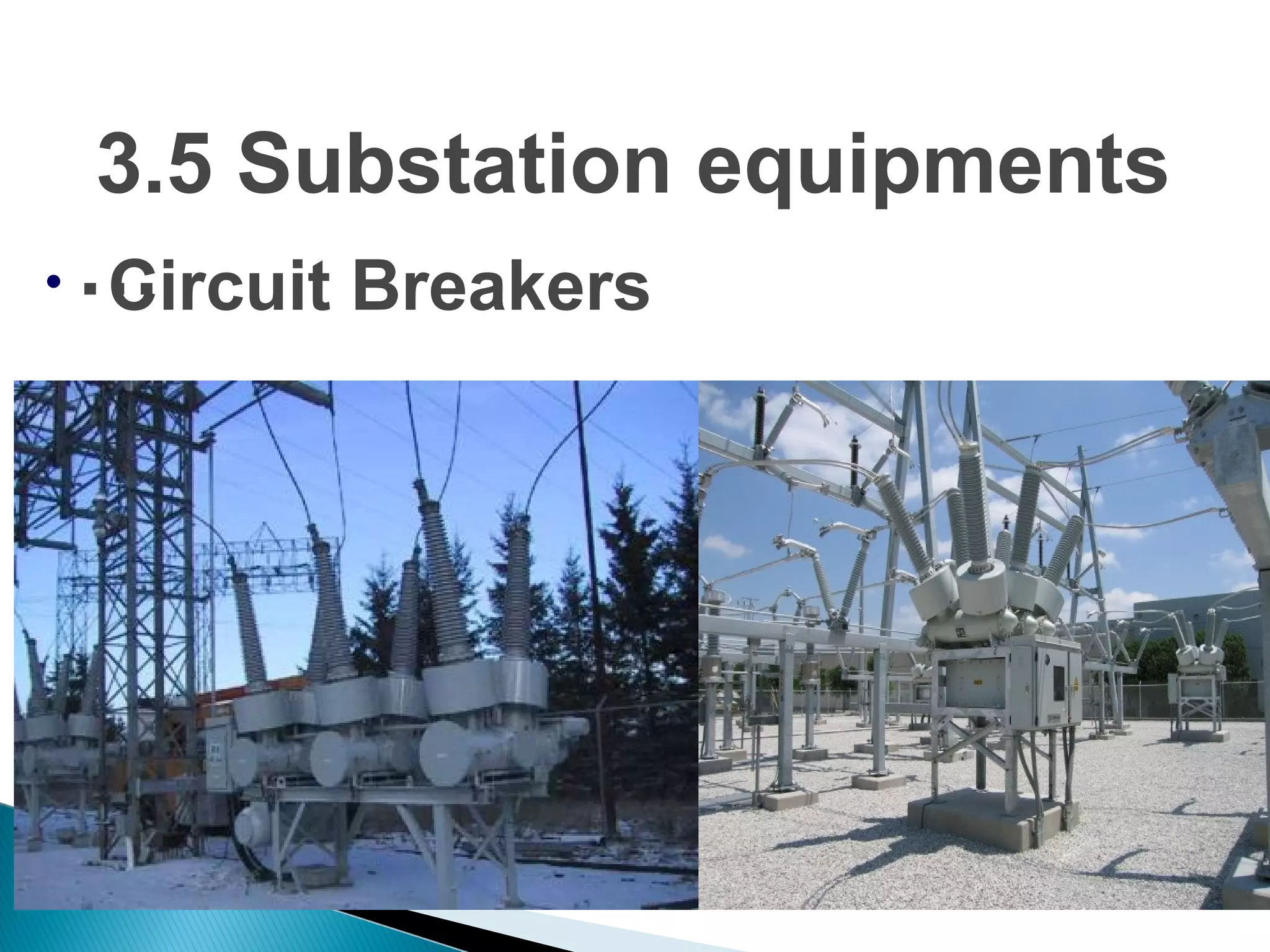 • Circuit Breakers
3.5 Substation equipments
…
 