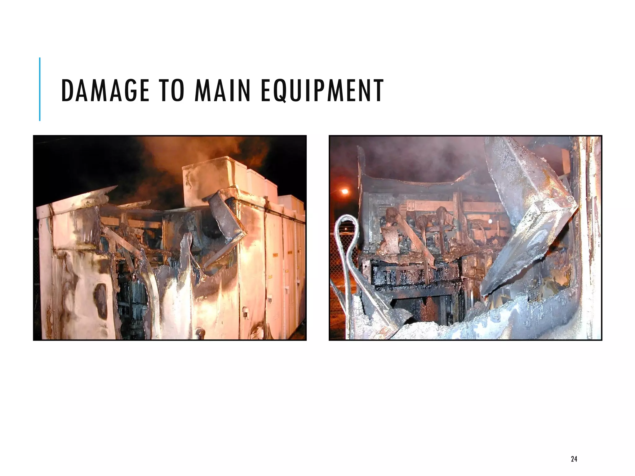 DAMAGE TO MAIN EQUIPMENT
24
 