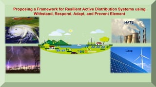 Proposing a Framework for Resilient Active Distribution Systems using
Withstand, Respond, Adapt, and Prevent Element
Natural Disaster
HATE
Love
 