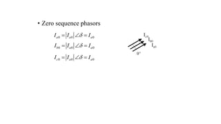 • Zero sequence phasors
0 0 0
a a a
I I I

  
0 0 0
b a a
I I I

  
0 0 0
c a a
I I I

  
 
