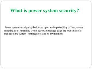 Power system security and smart grid | PPT