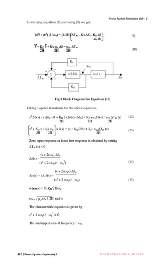 POWER SYSTEM SIMULATION - 2 LAB MANUAL (ELECTRICAL ENGINEERING - POWER ...