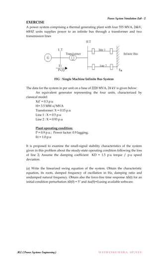 POWER SYSTEM SIMULATION - 2 LAB MANUAL (ELECTRICAL ENGINEERING - POWER ...