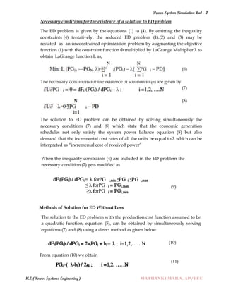 POWER SYSTEM SIMULATION - 2 LAB MANUAL (ELECTRICAL ENGINEERING - POWER ...