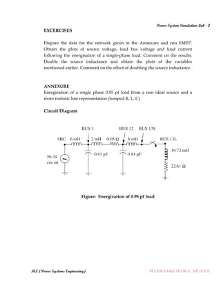 POWER SYSTEM SIMULATION - 2 LAB MANUAL (ELECTRICAL ENGINEERING - POWER ...