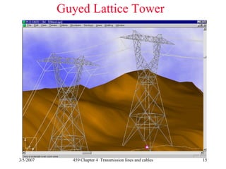 3/5/2007 459 Chapter 4 Transmission lines and cables 15
Guyed Lattice Tower
 