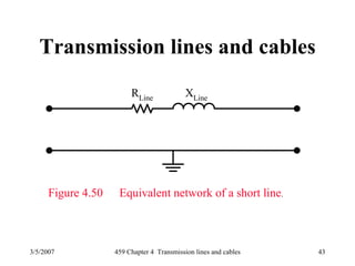 3/5/2007 459 Chapter 4 Transmission lines and cables 43
Transmission lines and cables
Figure 4.50 Equivalent network of a short line.
 