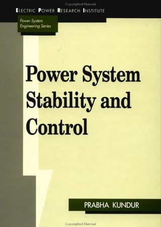 Power system stability and control by prabha kundur