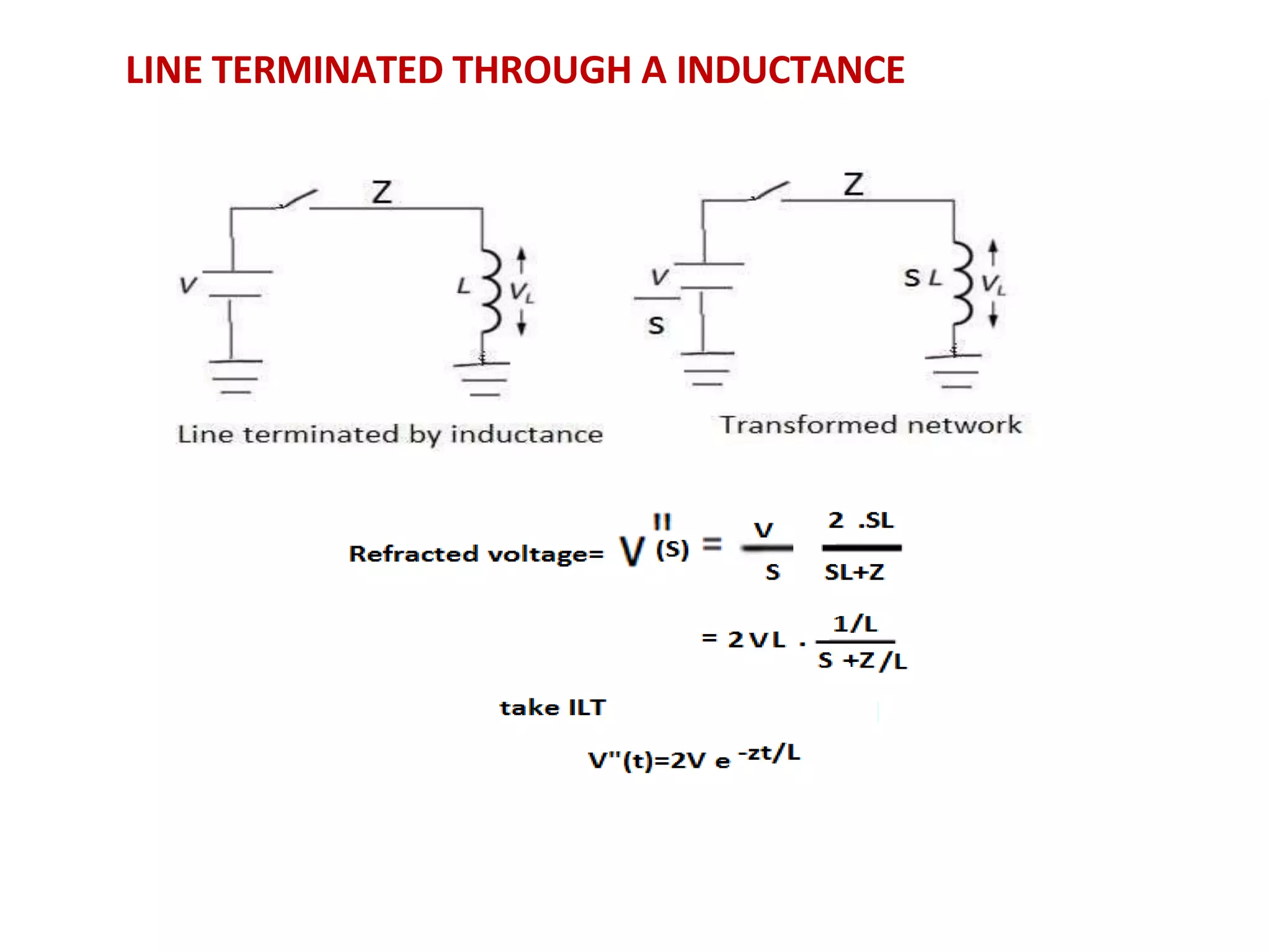 LINE TERMINATED THROUGH A INDUCTANCE
 