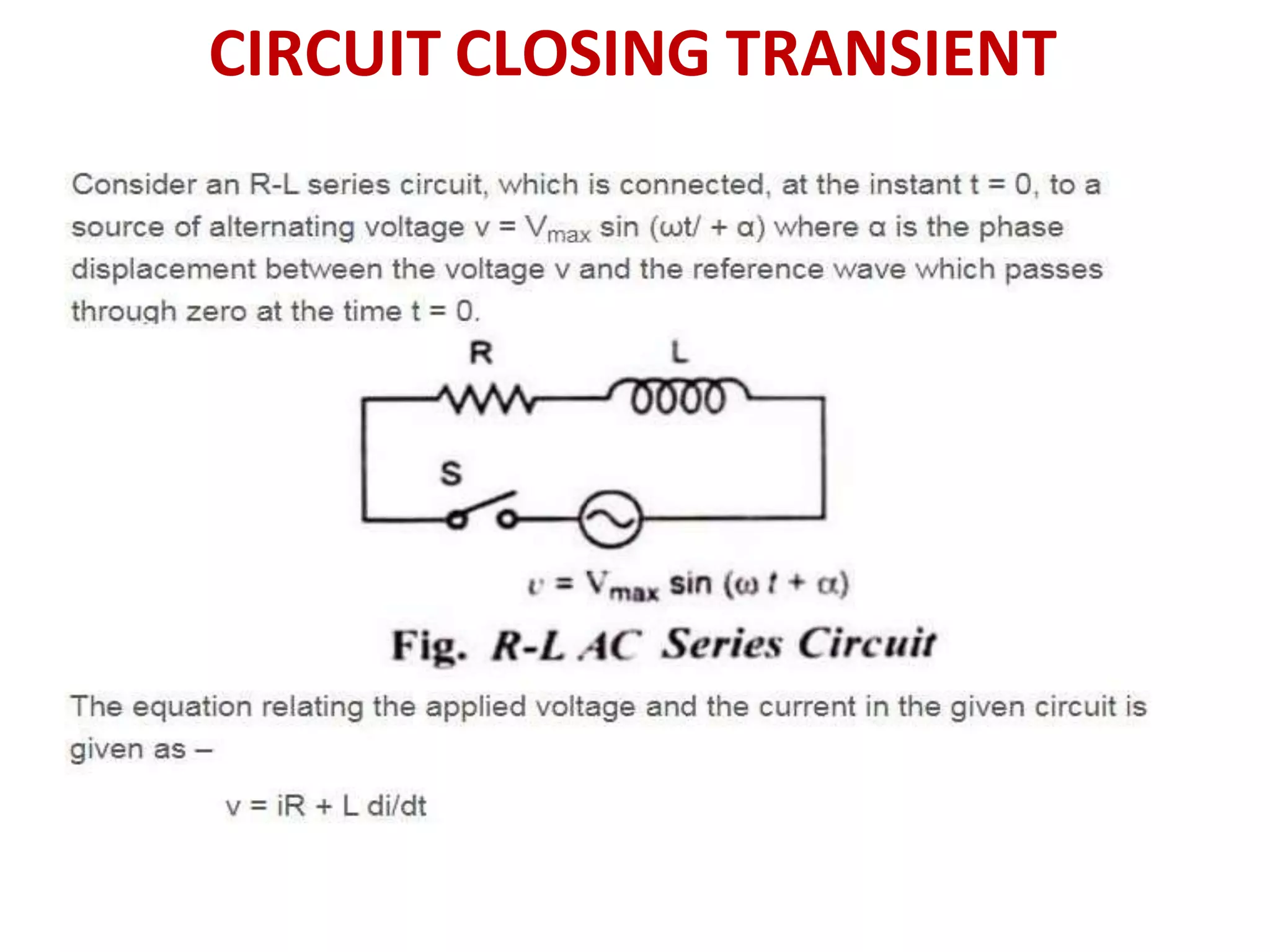 CIRCUIT CLOSING TRANSIENT
 