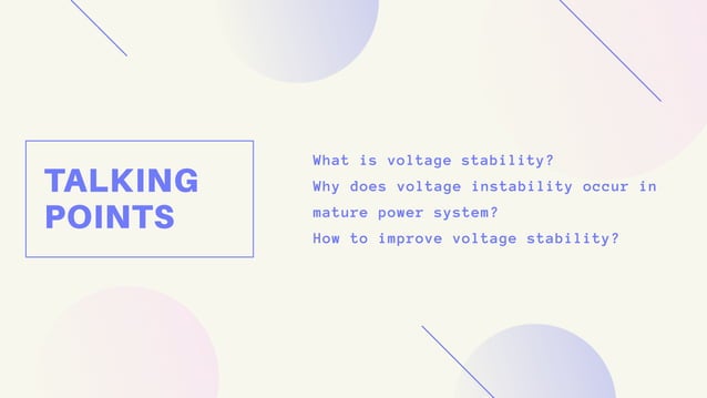 Power system voltage stability | PPTX | Physics | Science