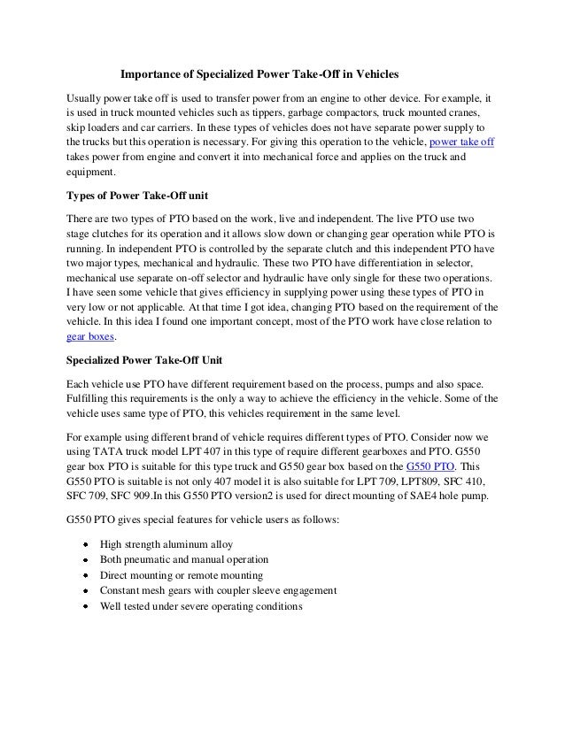 Power take off manufacturers