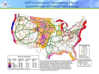 AEP’s Conceptual Transmission Plan to  Accommodate 400 GW of Wind Energy 