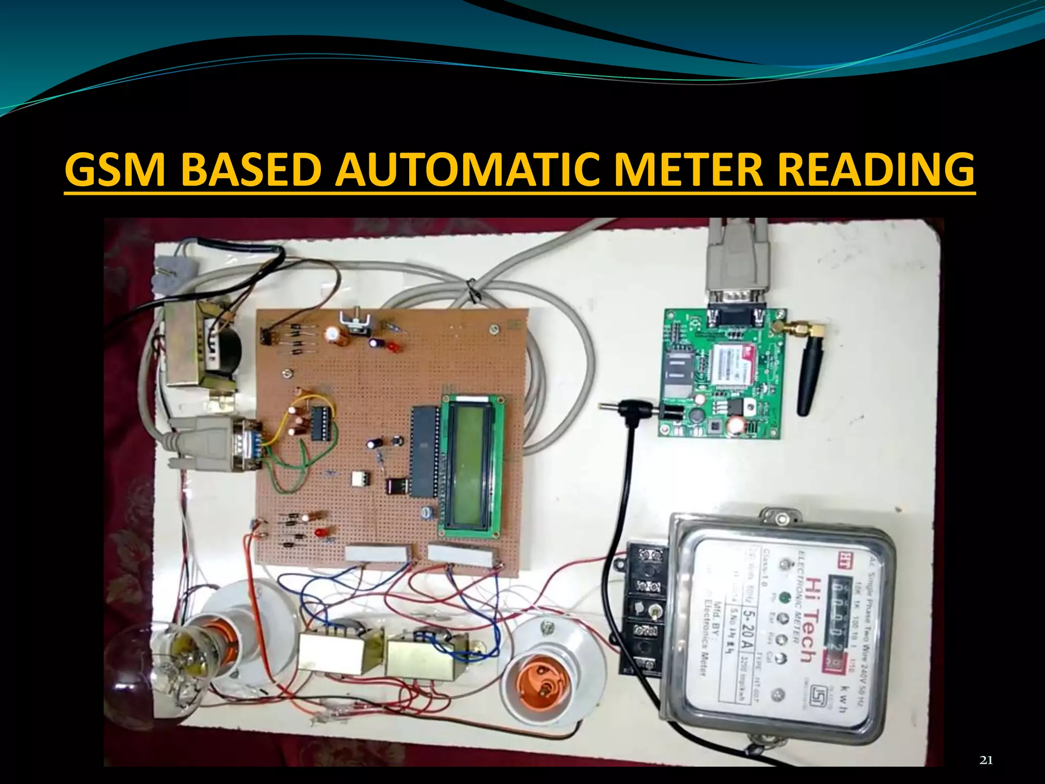 GSM BASED AUTOMATIC METER READING
21
 