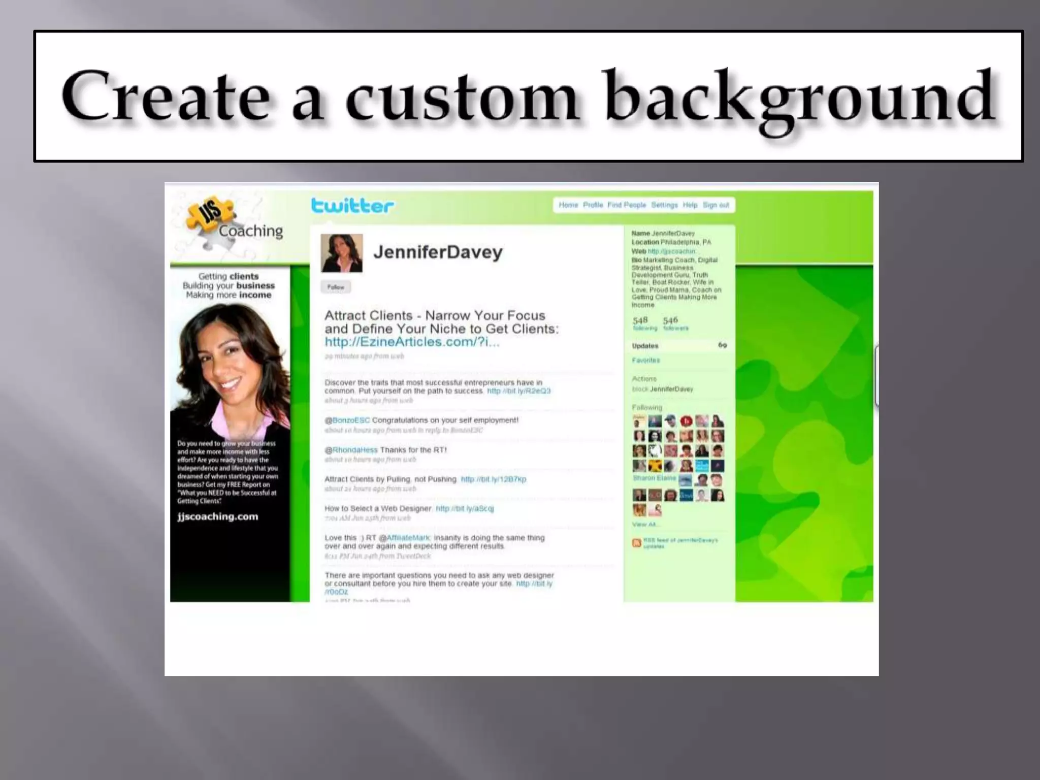 Create a custom background