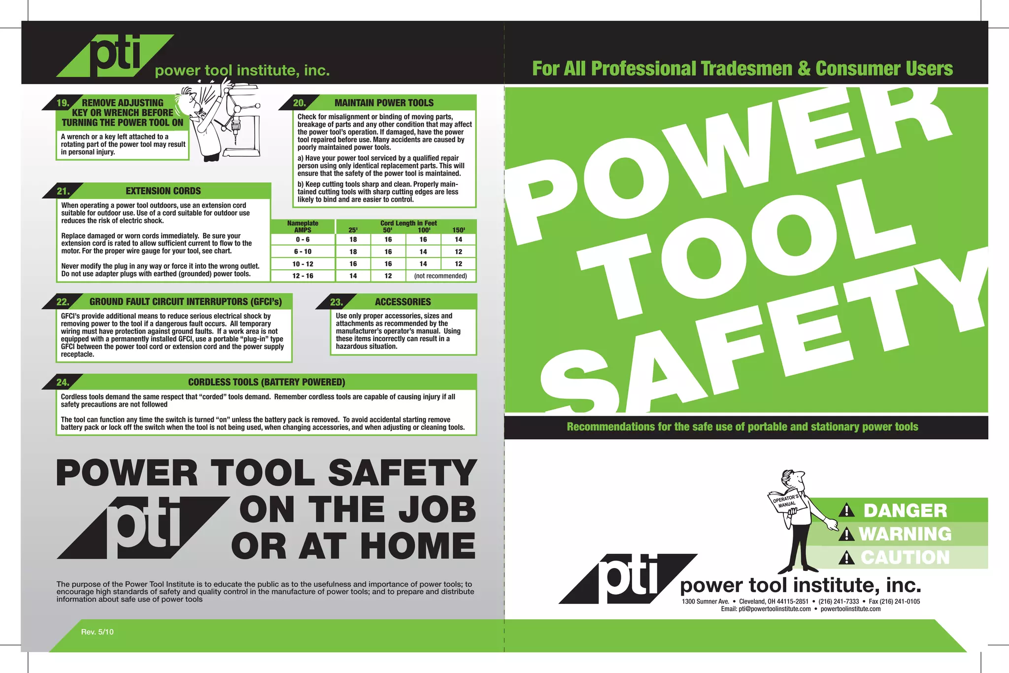 Power tool safety PPT