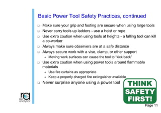 POWER TOOLS PDF and safety precautions at the workplace | PDF