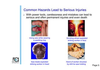 Using Power Tools Injury POWER TOOLS PDF and safety precautions at the workplace | PDF