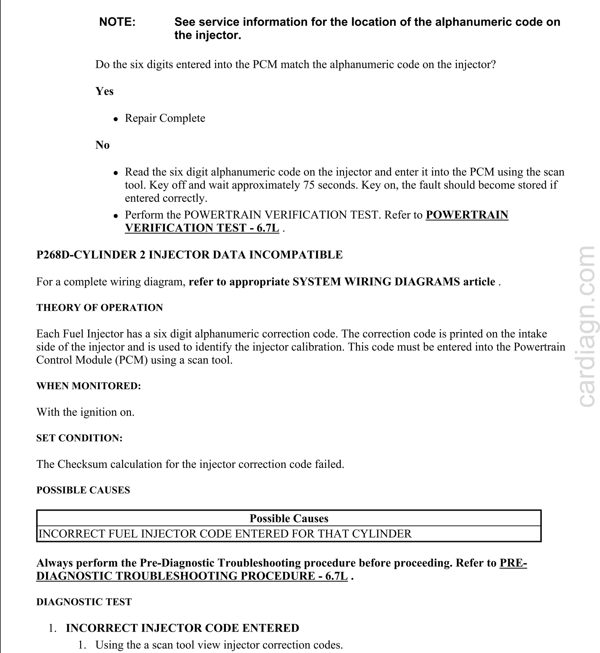 Powertrain Control Module (PCM) - Electrical Diagnostics